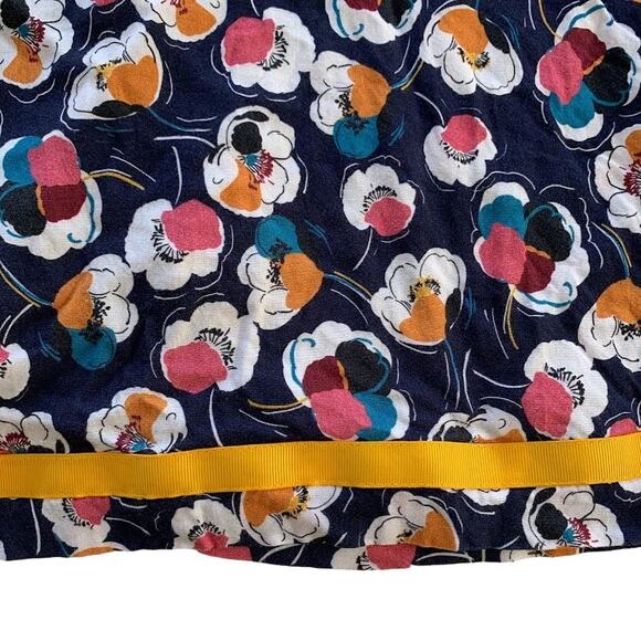 Hanna Anderson Floral Shift Dress Girls 5 110 Multicolor Long Sleeve Bow Unlined - Picture 7 of 9